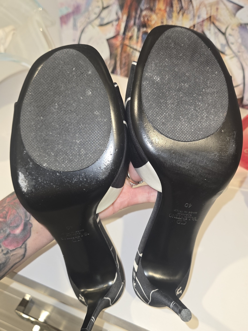 Valentino Garavani Escape Panther Print Crystal VLogo Heels - Picture 5 of 5